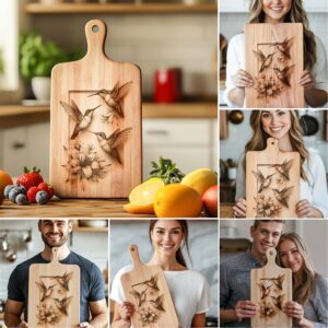 Charcuterie Board Engraving Bundle, 3D Hummingbird Designs, Kitchen