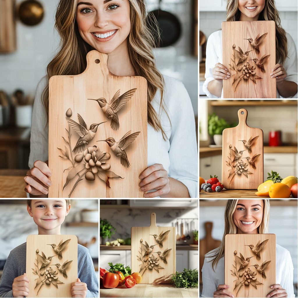 Charcuterie Board Engraving Bundle, 3D Hummingbird Designs, Kitchen