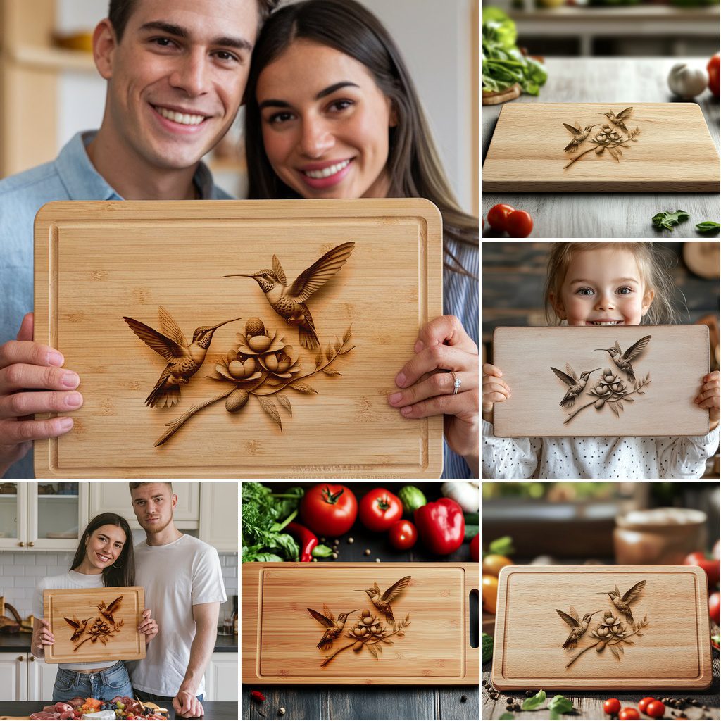 Charcuterie Board Engraving Bundle, 3D Hummingbird Designs, Kitchen
