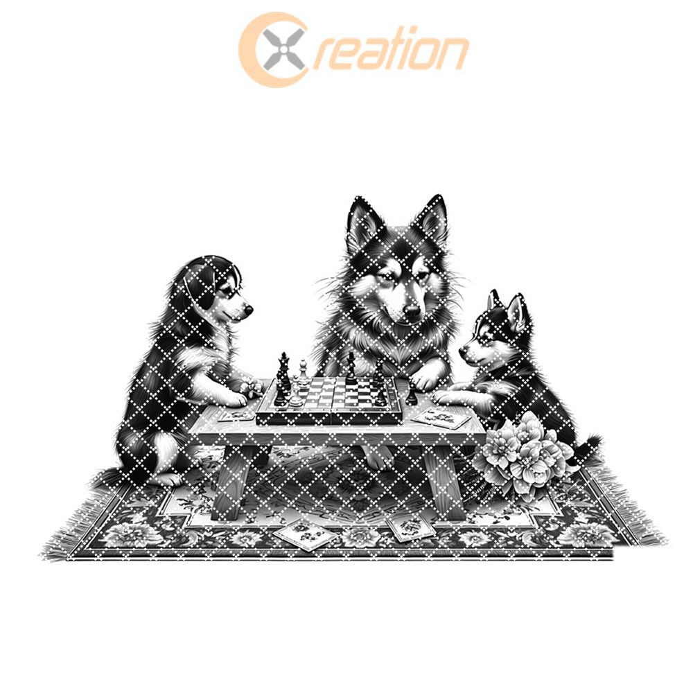 Charcuterie Board Engraving File, Family Dog Chess Design, Unique Kitchen Decor - immagine 7