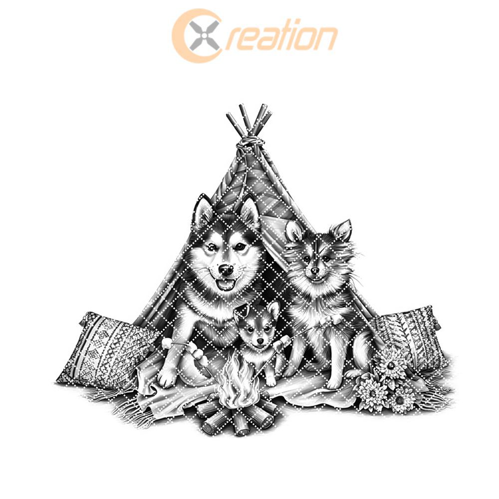 Charcuterie Board Engraving File, Family Dog Teepee Design, Rustic Kitchen Decor – Bild 7