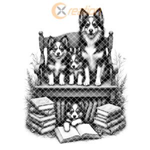 Charcuterie Board Engraving File, Family Dog with Books