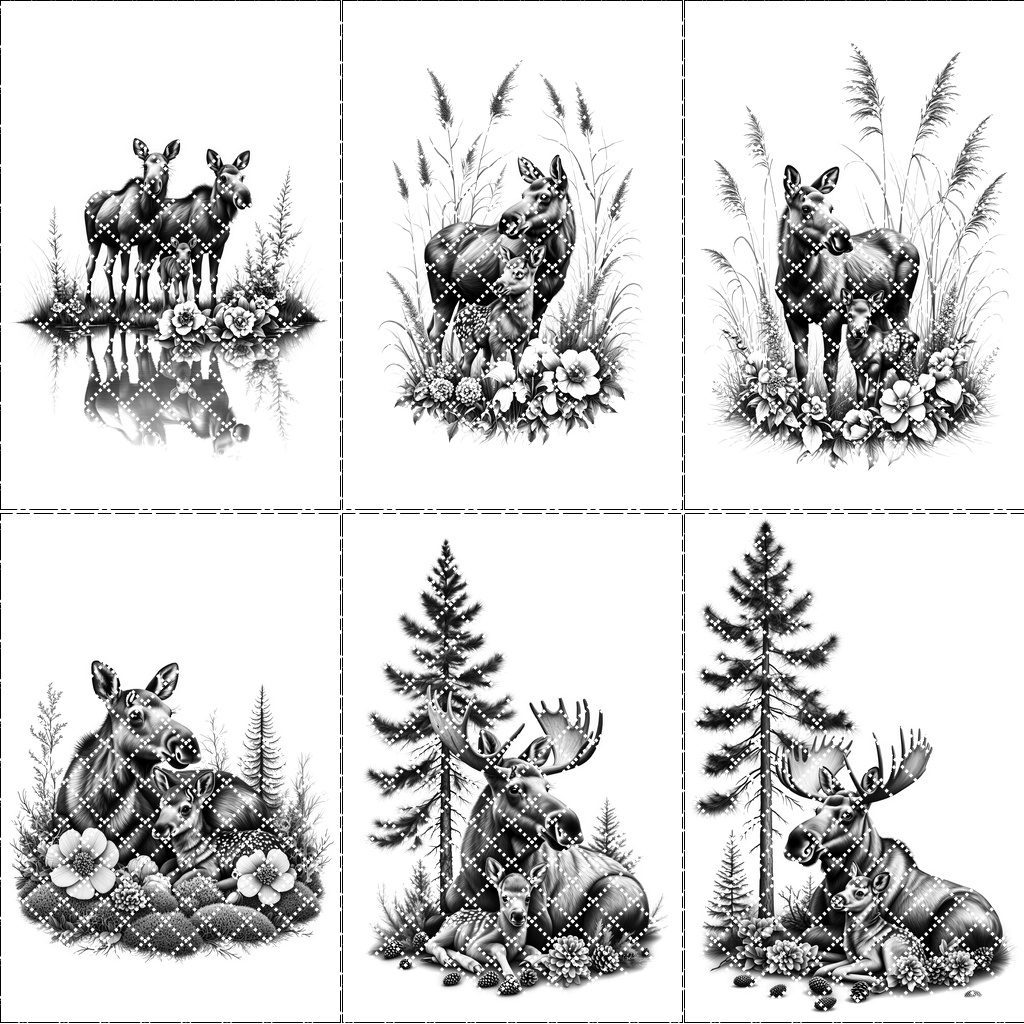 Charcuterie Board Laser Engraving Bundle, Elk Family Rustic Kitchen Decor, Wildlife Art - immagine 7