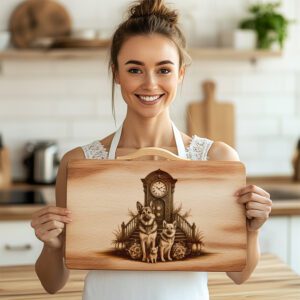 Charcuterie Board Laser Engraving File, Dog Clock Design,
