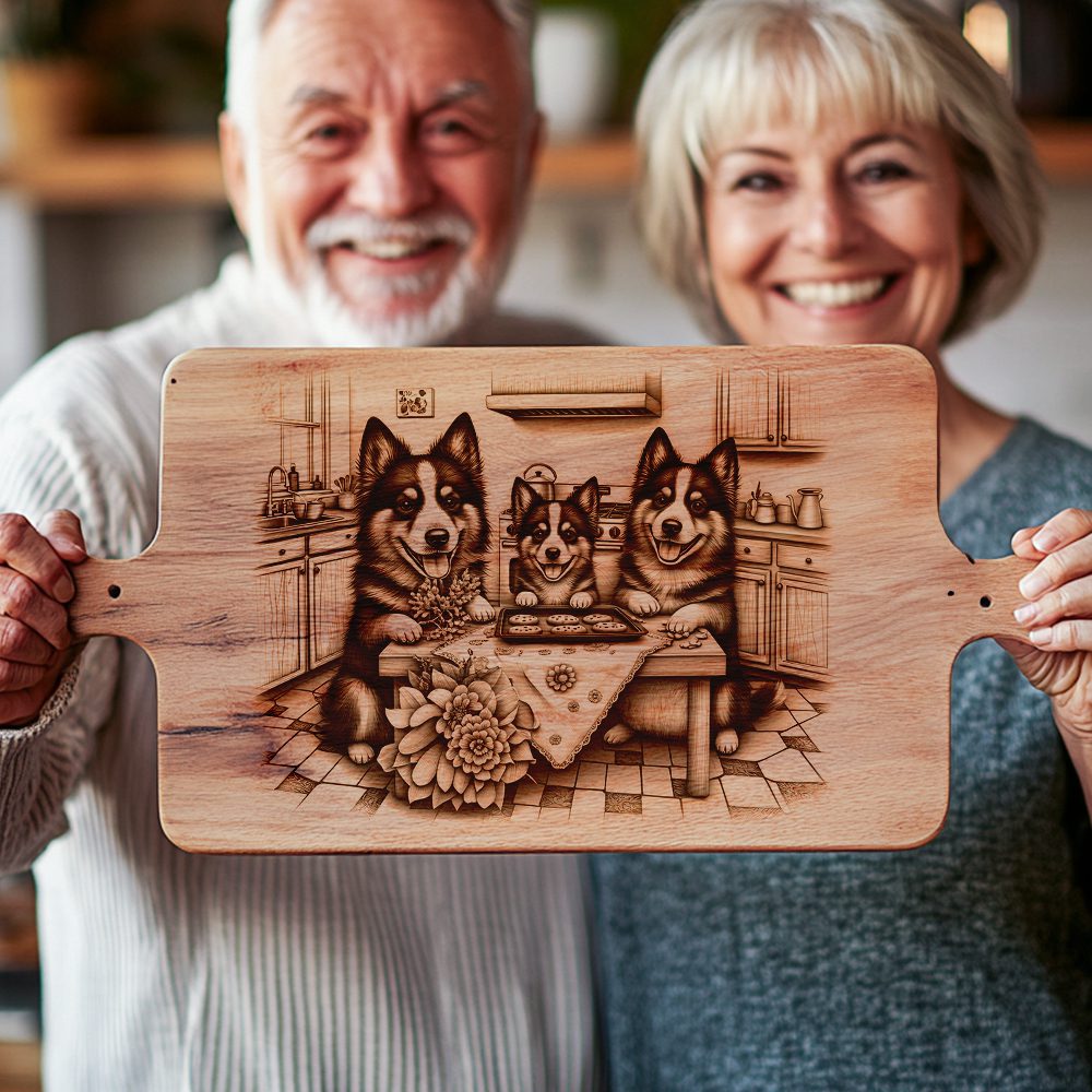 Charcuterie Board Laser Engraving File, Dog Family Kitchen Decor, Wood Pattern - immagine 6