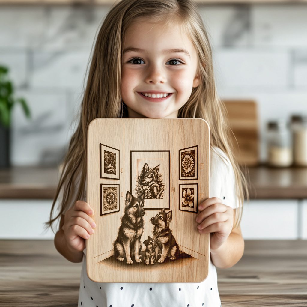 Charcuterie Board Laser Engraving File, Family Dog Art, Unique Kitchen Decor – Bild 2
