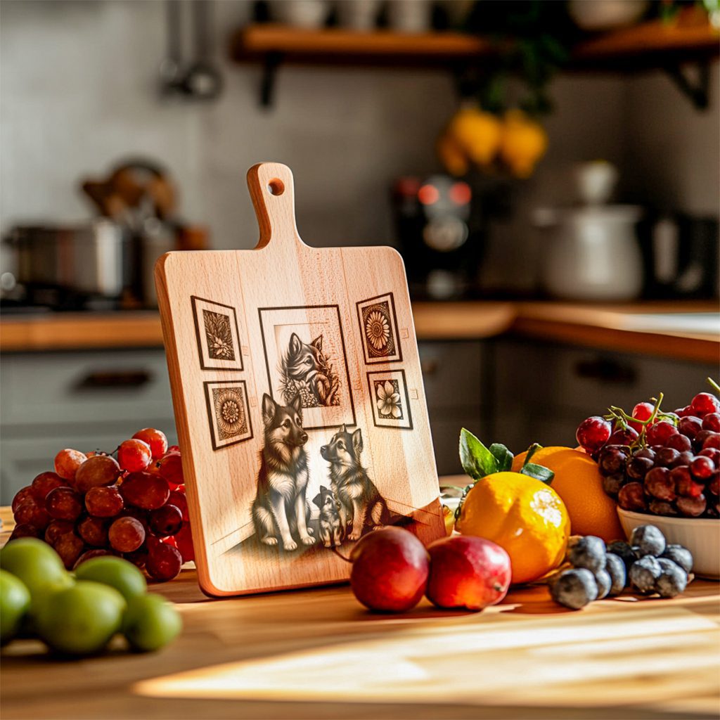 Charcuterie Board Laser Engraving File, Family Dog Art, Unique Kitchen Decor – Bild 3