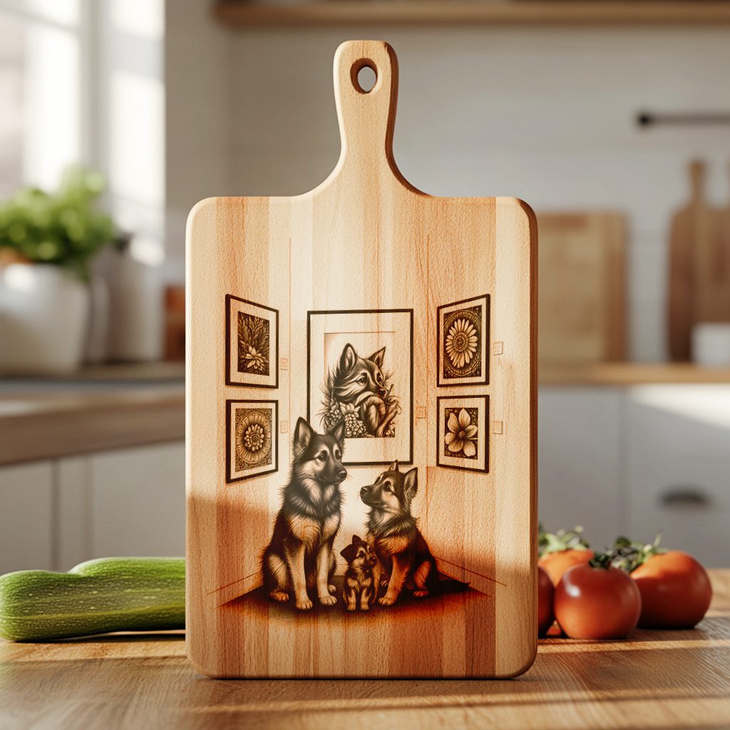 Charcuterie Board Laser Engraving File, Family Dog Art, Unique Kitchen Decor – Bild 5