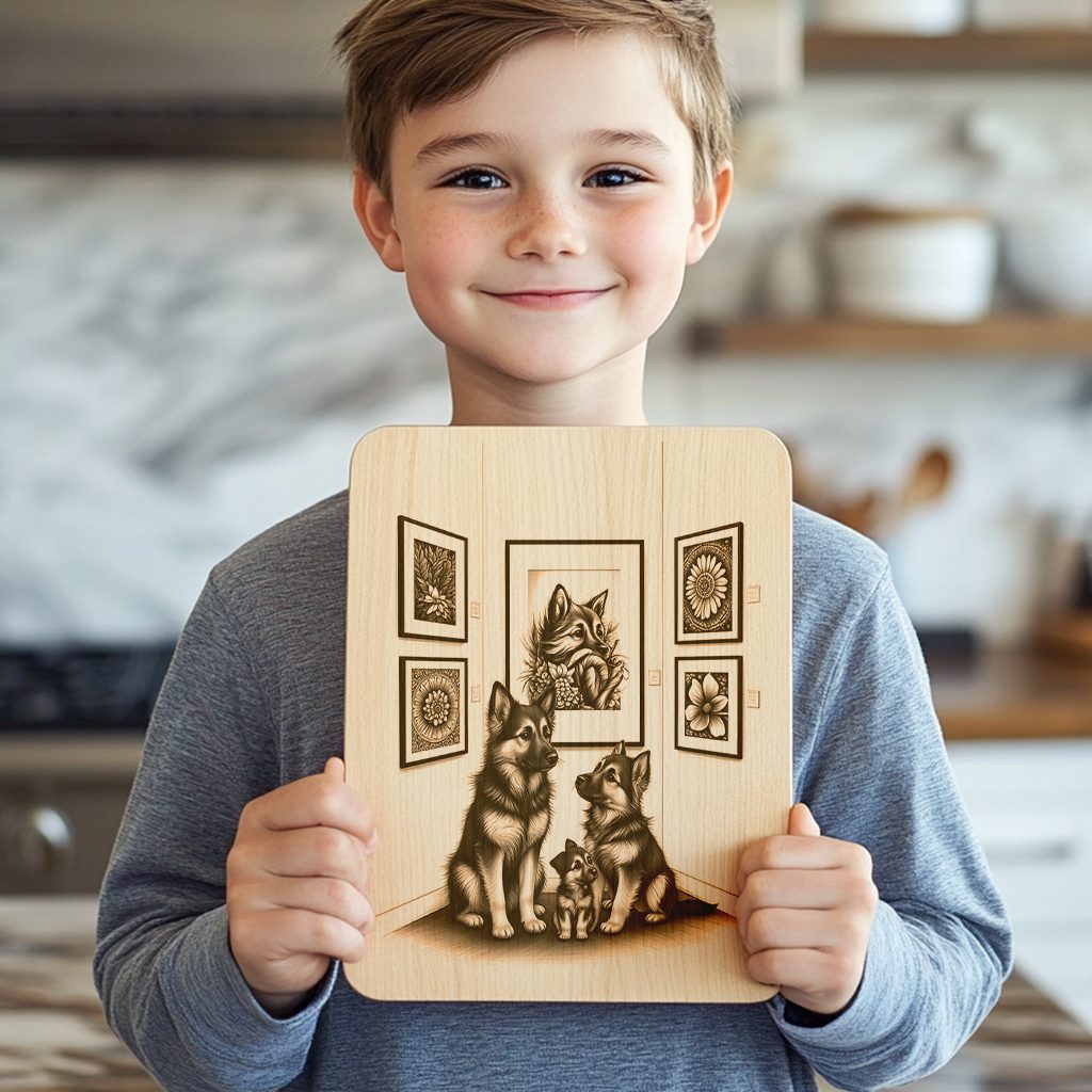 Charcuterie Board Laser Engraving File, Family Dog Art, Unique Kitchen Decor – Bild 6