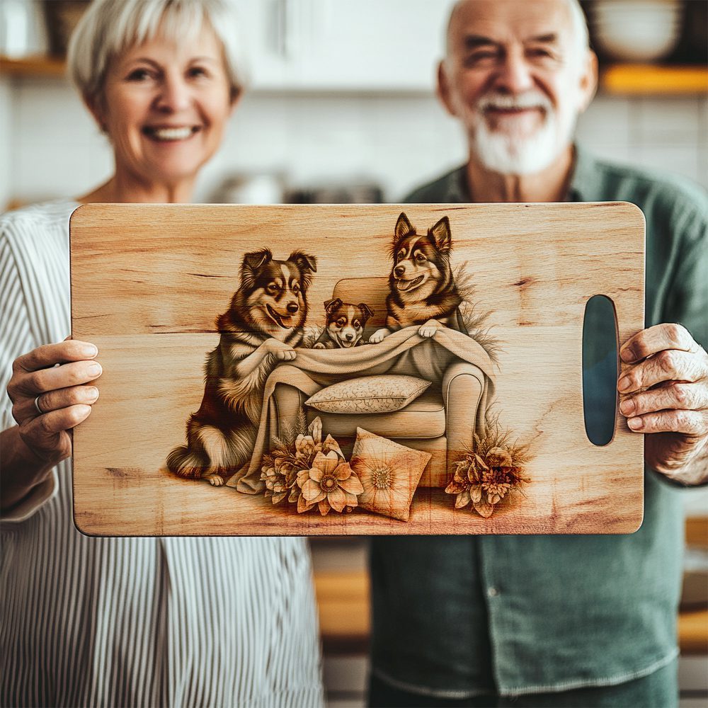 Charcuterie Board Laser Engraving File, Family Dog Couch Design, Kitchen Decor Gift – Bild 3