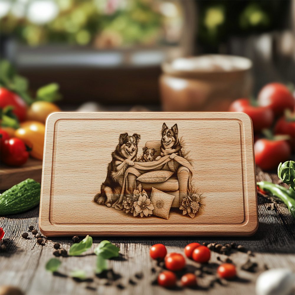 Charcuterie Board Laser Engraving File, Family Dog Couch Design, Kitchen Decor Gift – Bild 6