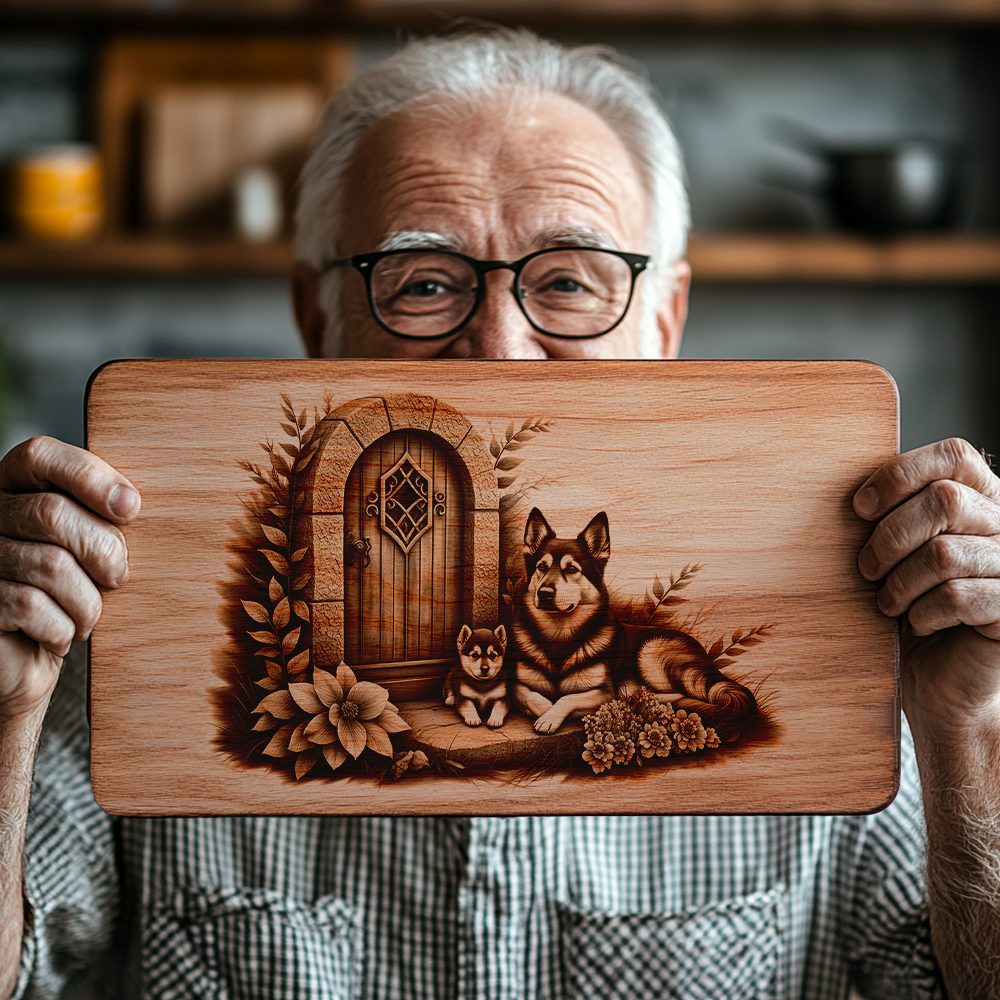 Charcuterie Board Laser Engraving File, Family Dog Doorway Kitchen Decor Gift – Bild 2