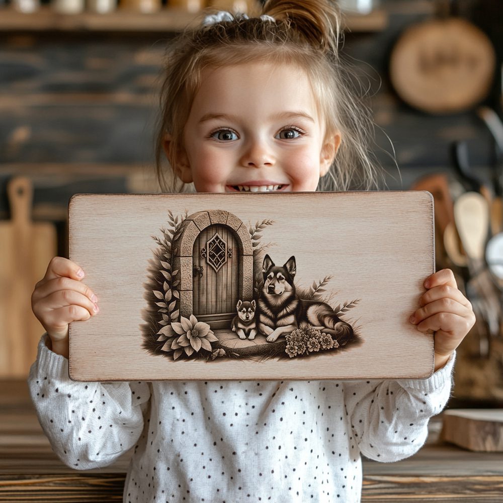 Charcuterie Board Laser Engraving File, Family Dog Doorway Kitchen Decor Gift – Bild 3