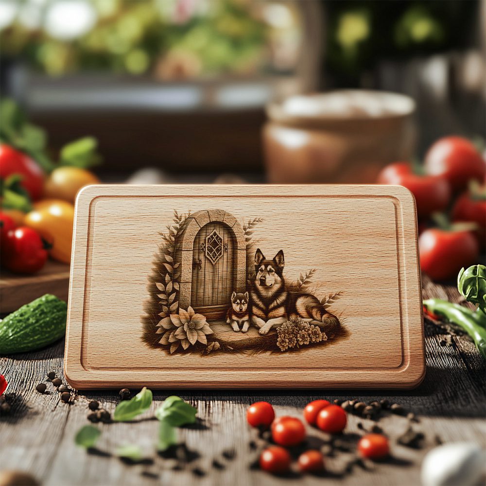 Charcuterie Board Laser Engraving File, Family Dog Doorway Kitchen Decor Gift – Bild 4