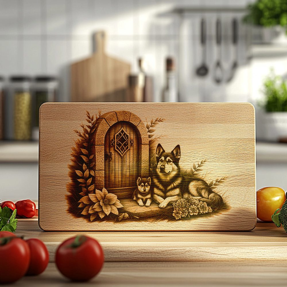 Charcuterie Board Laser Engraving File, Family Dog Doorway Kitchen Decor Gift – Bild 5