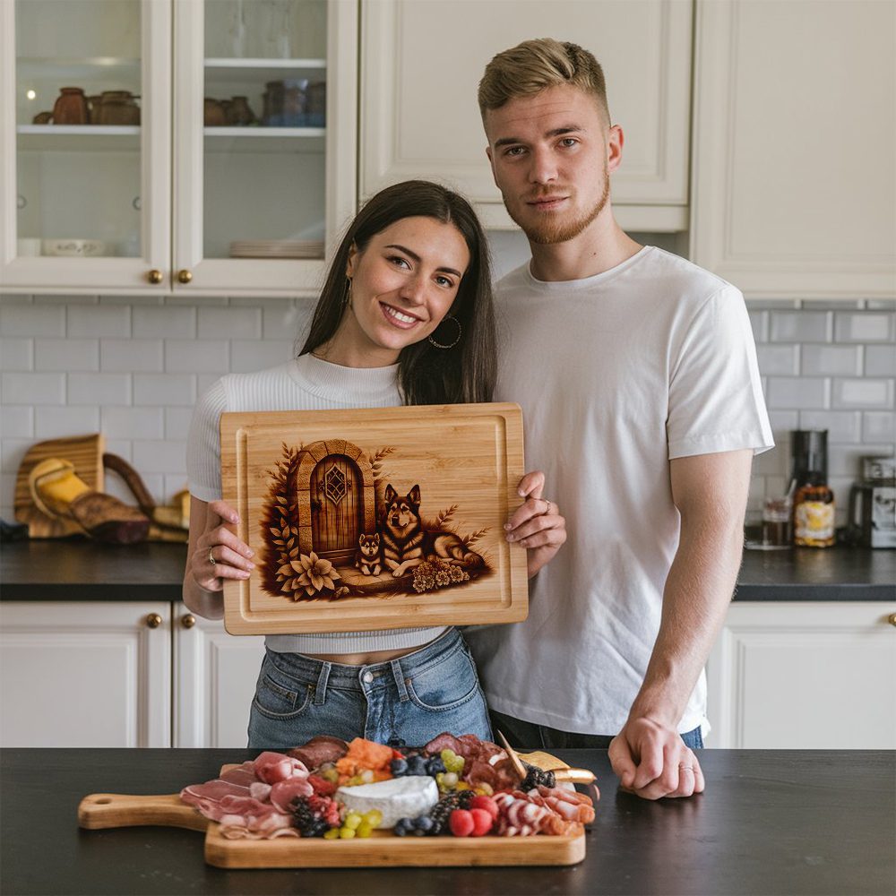 Charcuterie Board Laser Engraving File, Family Dog Doorway Kitchen Decor Gift – Bild 6