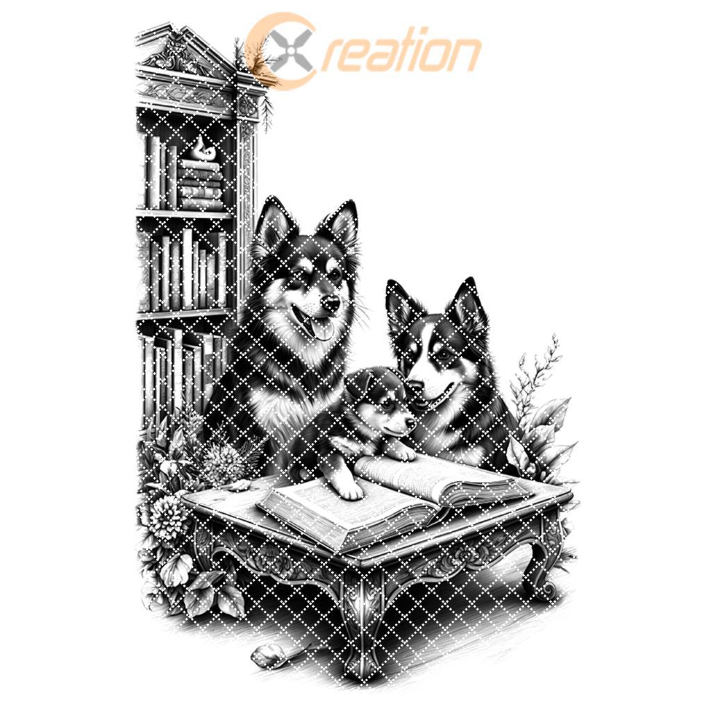 Charcuterie Board Laser Engraving File, Family Dog Reading Design, Kitchen Decor Gift – Image 7