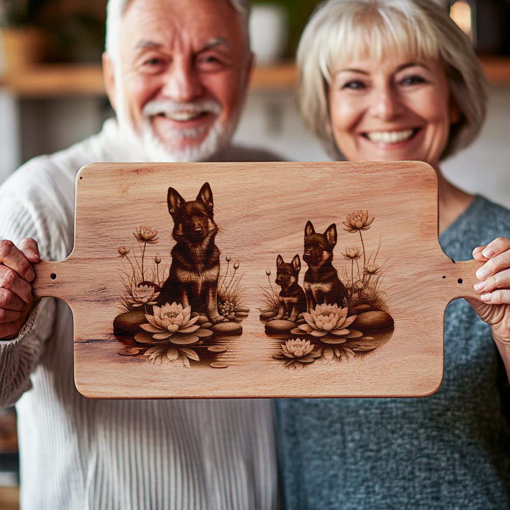 Charcuterie Board Laser Engraving File, German Shepherds Playing, Kitchen Decor – Bild 5