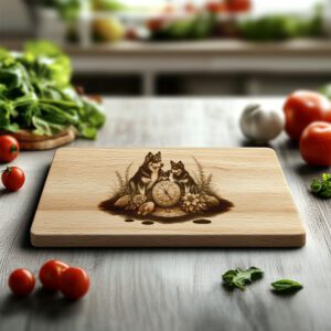 Charcuterie Board Laser Engraving File, Husky Family Compass,