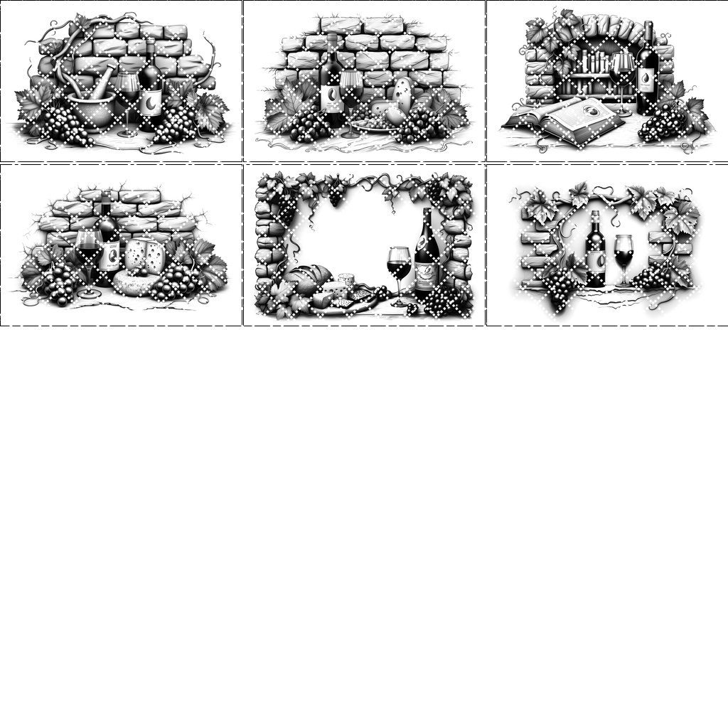 Laser Engraving Designs Bundle for Charcuterie Board, Retro Wine, Grapes, 3D Decor - Imagen 8
