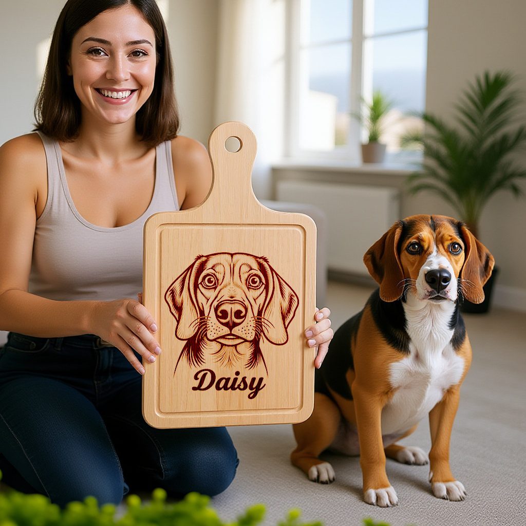 Personalized Pet Portrait Drawing from Your Photo, Laser Engraved, Unique Gift â Image 2