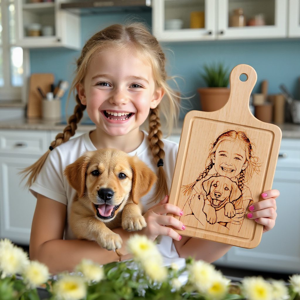 Personalized Pet Portrait Drawing from Your Photo, Laser Engraved, Unique Gift â Image 6