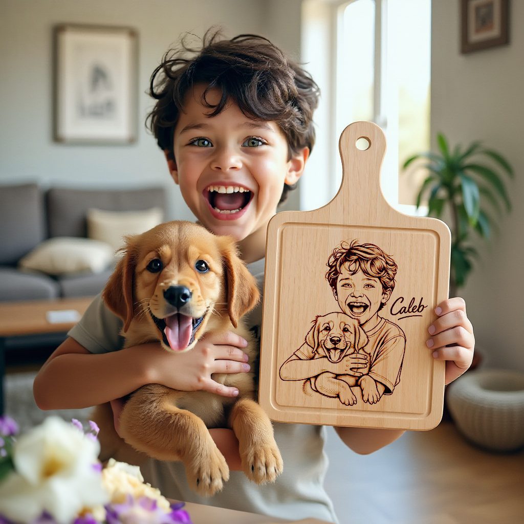 Personalized Pet Portrait Drawing from Your Photo, Laser Engraved, Unique Gift â Image 7