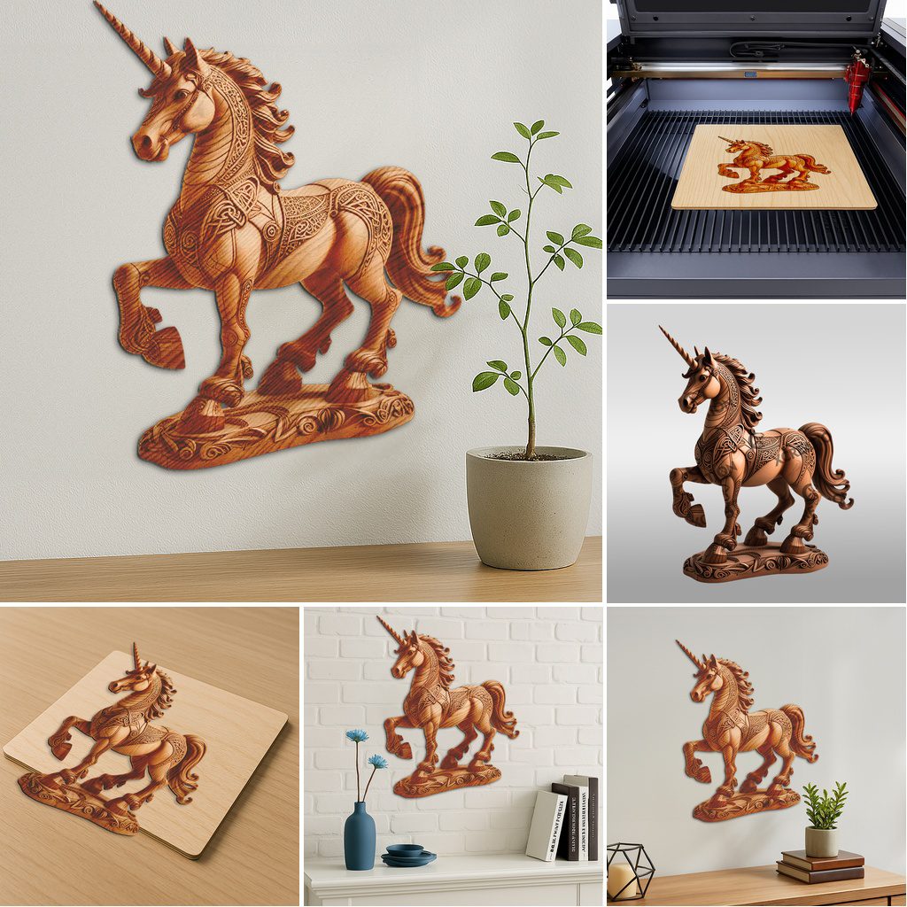 Wild Animal 3D Illusion Laser Engraving Bundle, Set