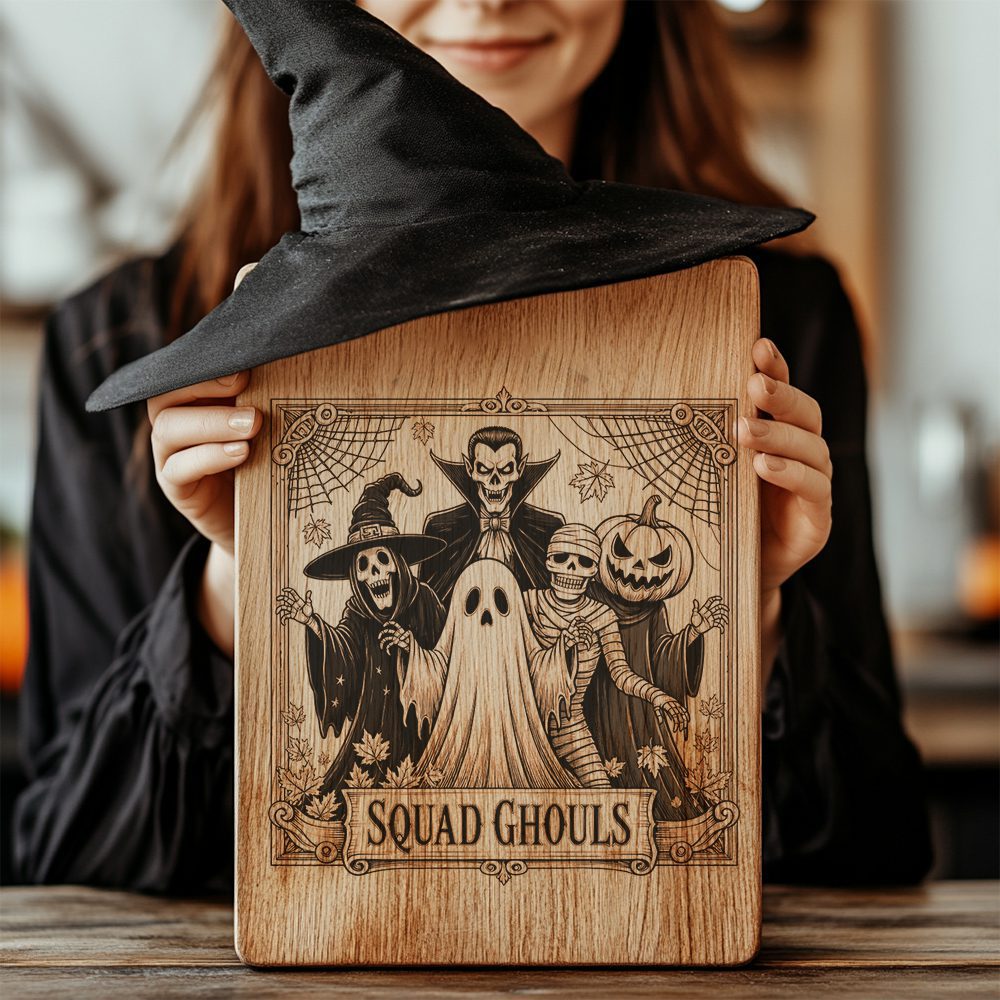 Ghost Charcuterie Board Engraving File, Halloween Party Spooky Design, Digital Art – Image 2