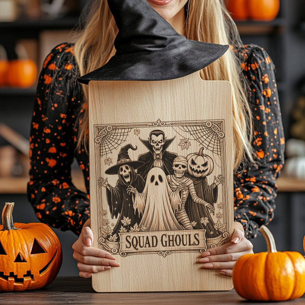 Ghost Charcuterie Board Engraving File, Halloween Party Spooky Design, Digital Art – Image 3