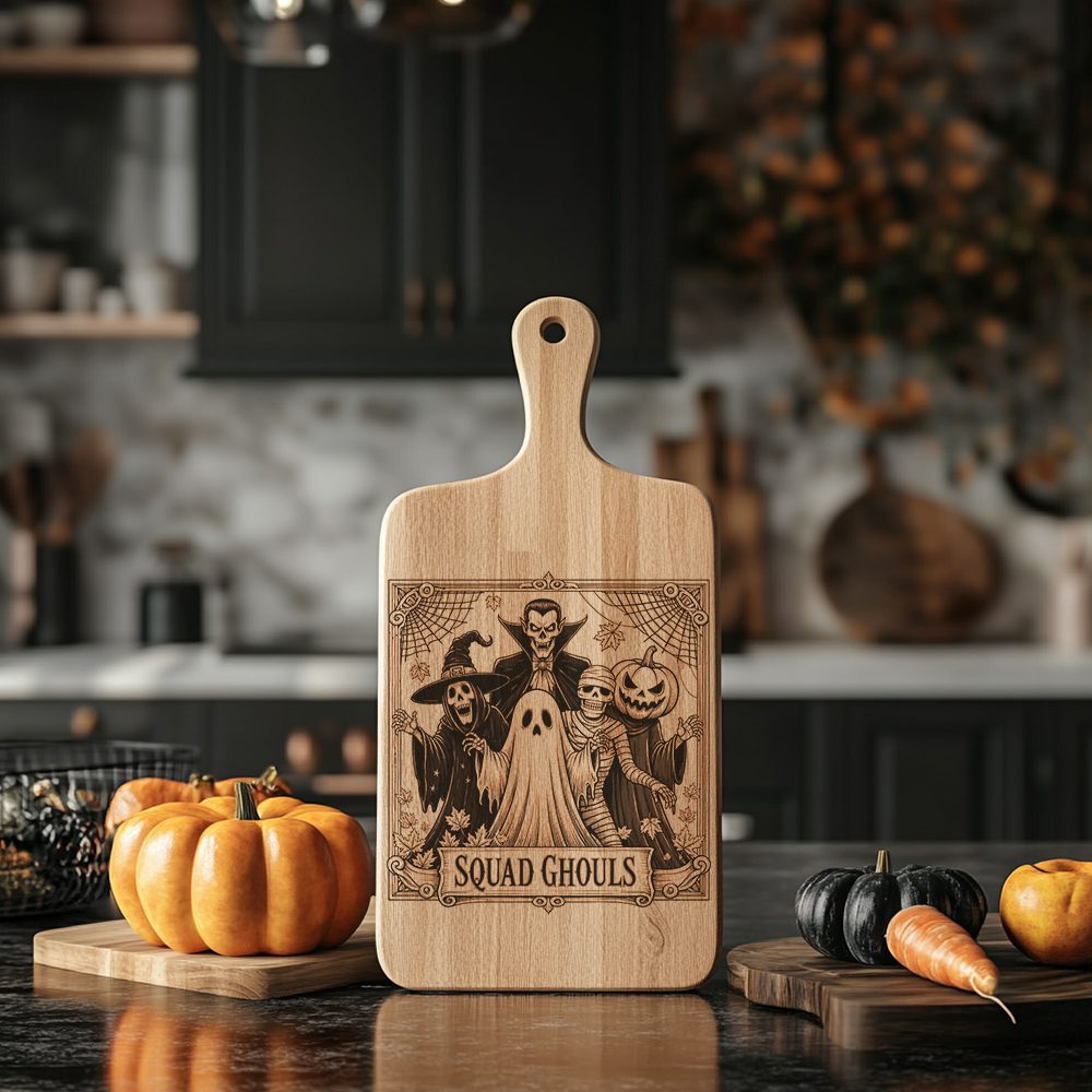 Ghost Charcuterie Board Engraving File, Halloween Party Spooky Design, Digital Art – Image 5