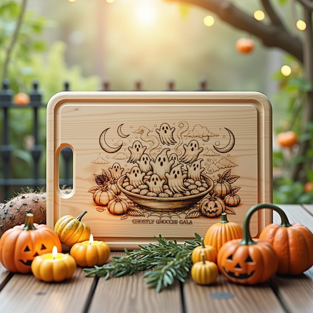 Ghost Cheese Board Engraved, Halloween Charcuterie Board, Fall Party Decor – Bild 5