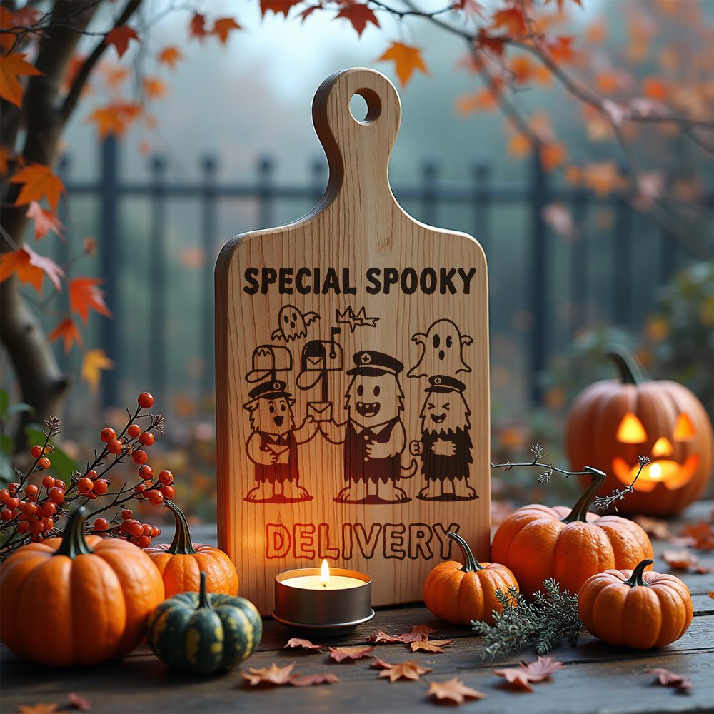 Halloween Charcuterie Board Design, Monster Mail Laser Engraving File for Glowforge - immagine 5