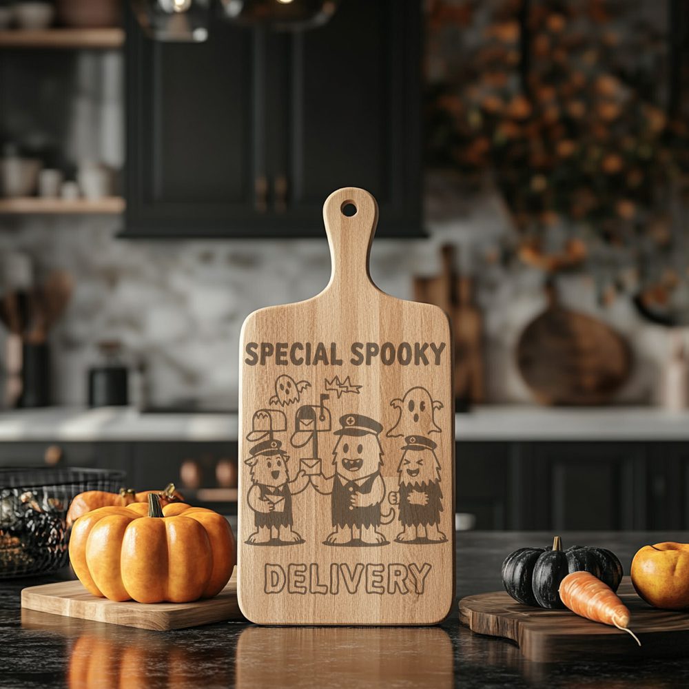 Halloween Charcuterie Board Design, Monster Mail Laser Engraving File for Glowforge - immagine 6