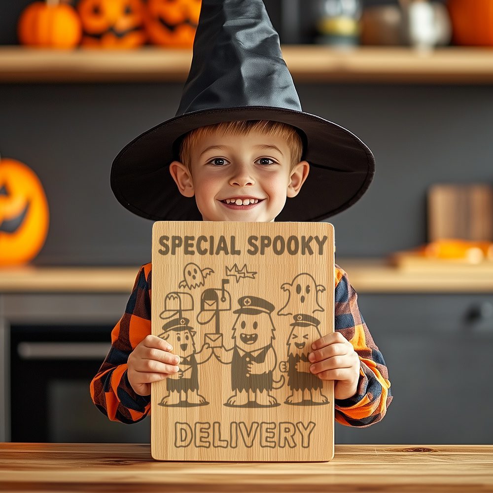 Halloween Charcuterie Board Design, Monster Mail Laser Engraving