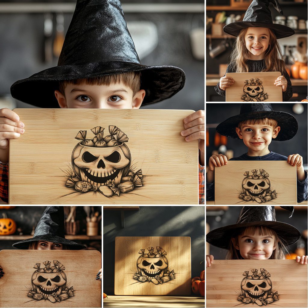 Halloween Charcuterie Board Engraving Bundle, 6 Spooky Laser