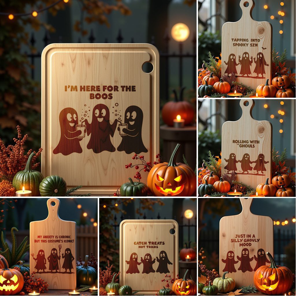 Halloween Charcuterie Board Engraving Bundle, Funny Boo Designs,
