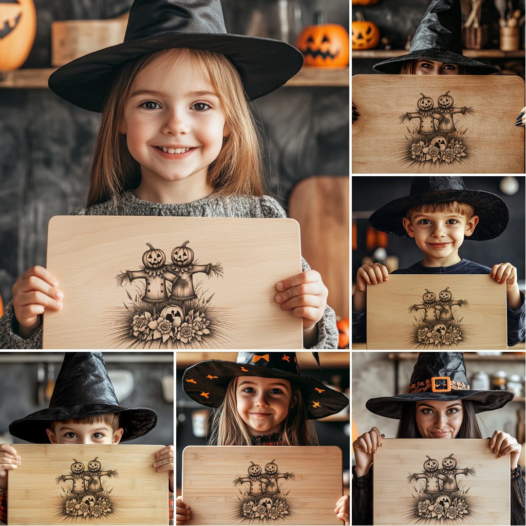 Halloween Charcuterie Board Engraving File, 6 Spooky Serving Board Designs – Image 3