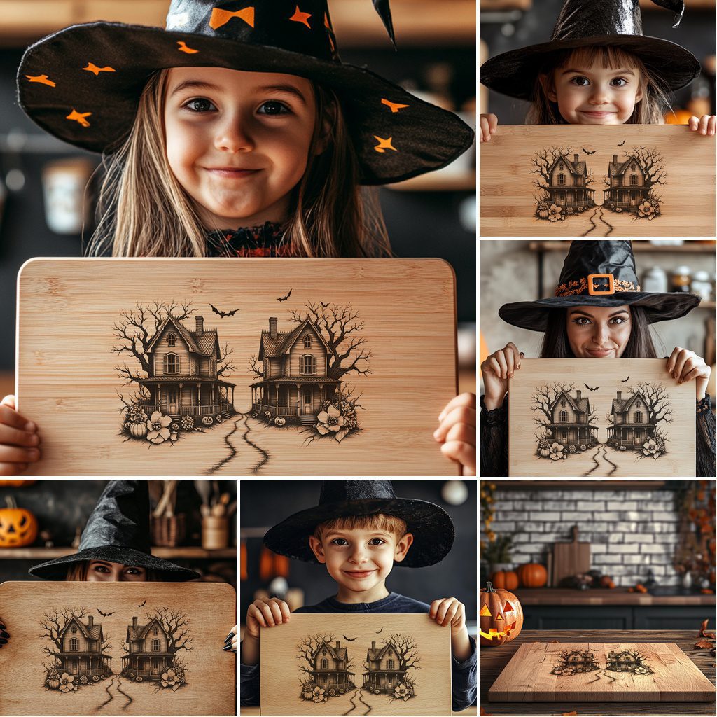 Halloween Charcuterie Board Engraving File, 6 Spooky Serving Board Designs – Image 4