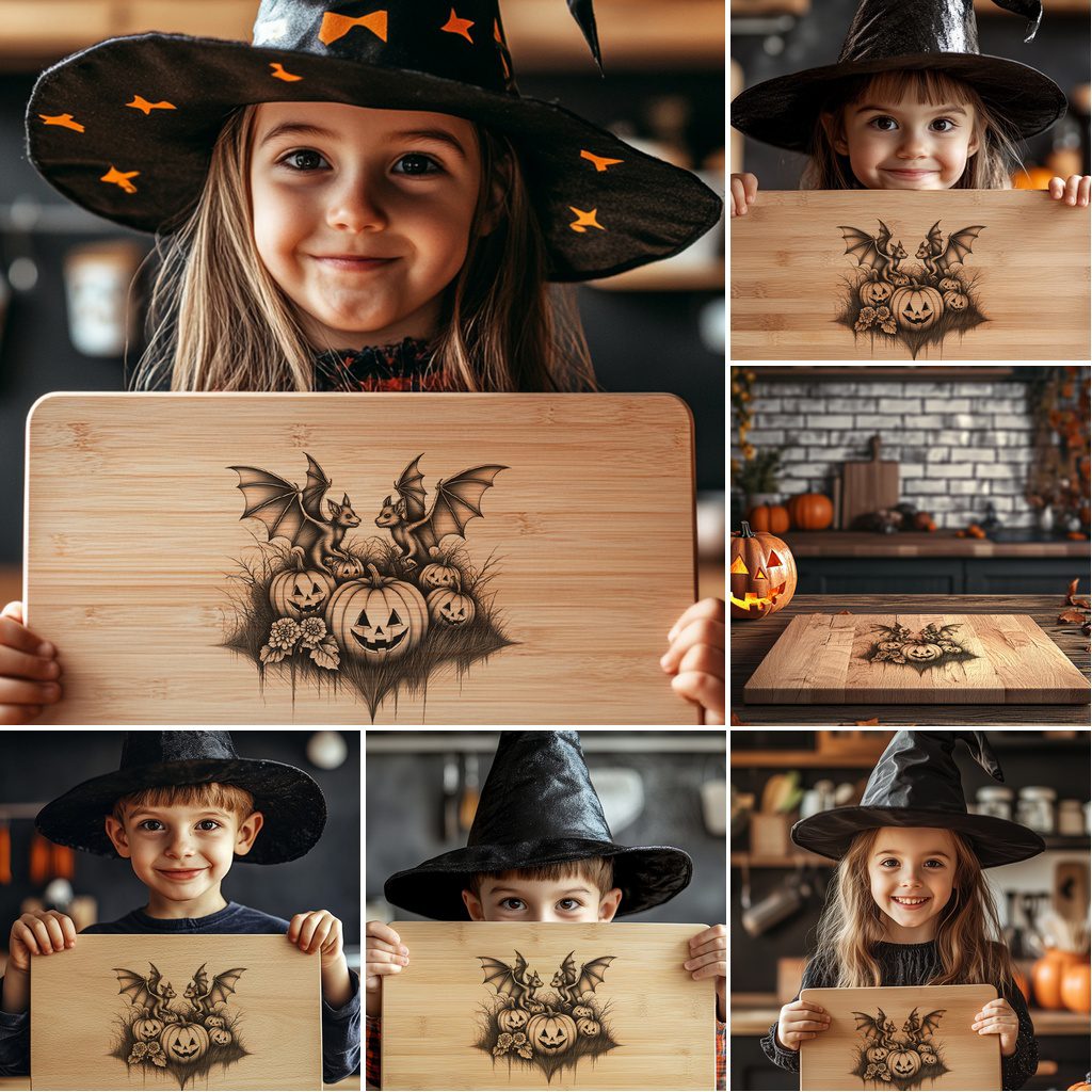 Halloween Charcuterie Board Engraving File, 6 Spooky Serving Board Designs – Image 5