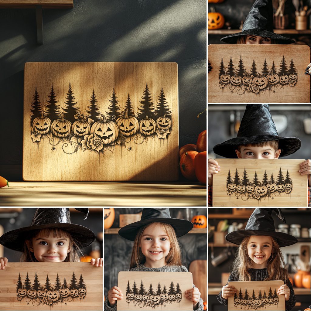 Halloween Charcuterie Board Engraving File, 6 Spooky Serving Board Designs – Image 6