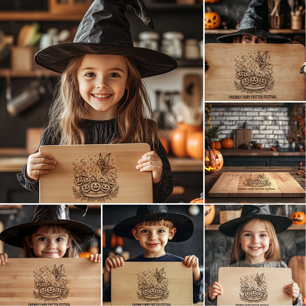 Halloween Charcuterie Board Engraving File Bundle, 6 Funny Wood Engraving Designs - immagine 5