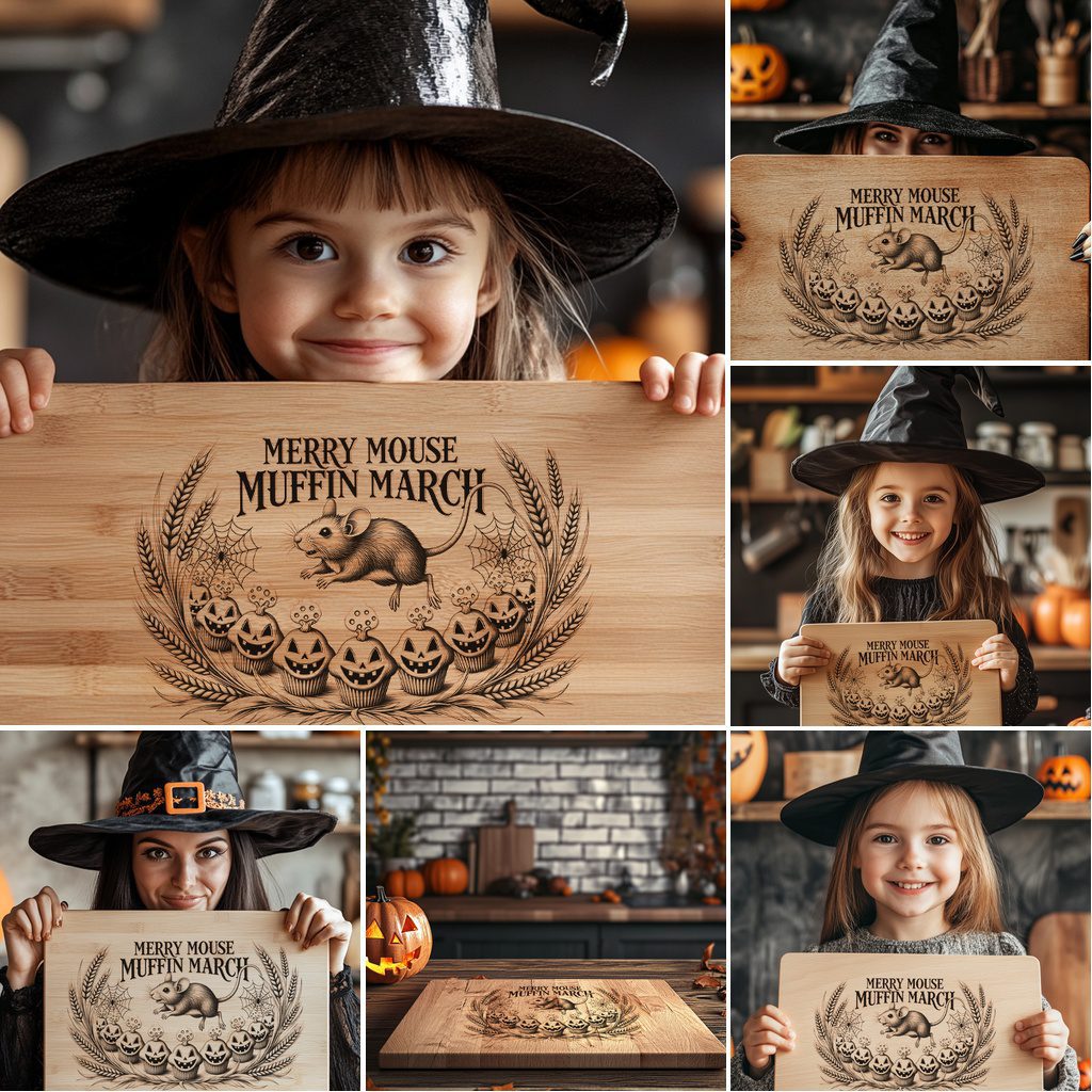 Halloween Charcuterie Board Engraving File Bundle, 6 Funny Wood Engraving Designs - immagine 6