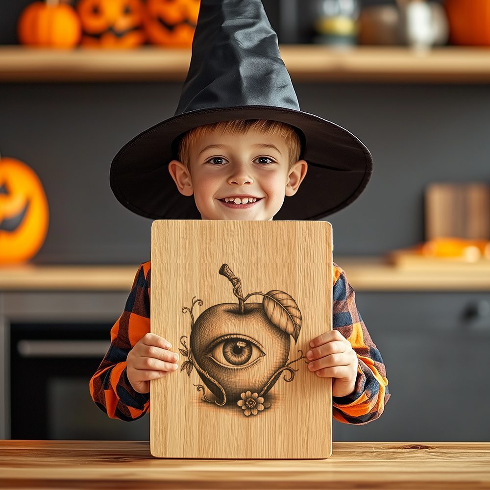 Halloween Charcuterie Board Engraving File, Eyeball Apple, Twisted