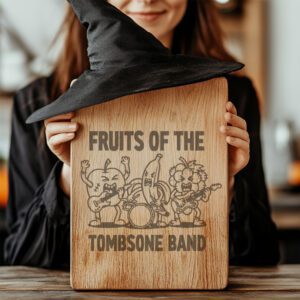 Halloween Charcuterie Board Engraving File, Funny Zombie Fruit