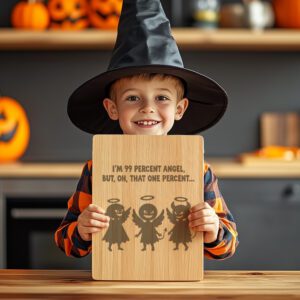 Halloween Charcuterie Board Engraving File, Grinning Angels Devils,