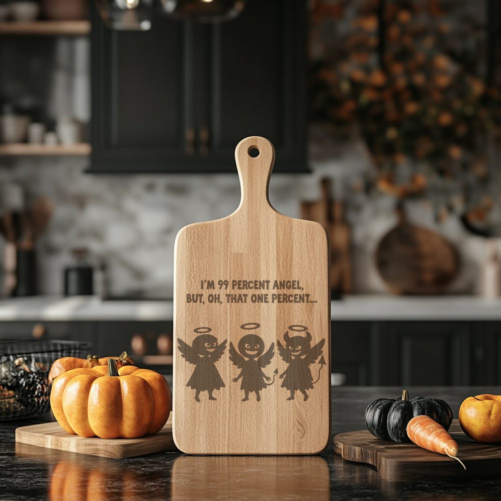 Halloween Charcuterie Board Engraving File, Grinning Angels Devils,