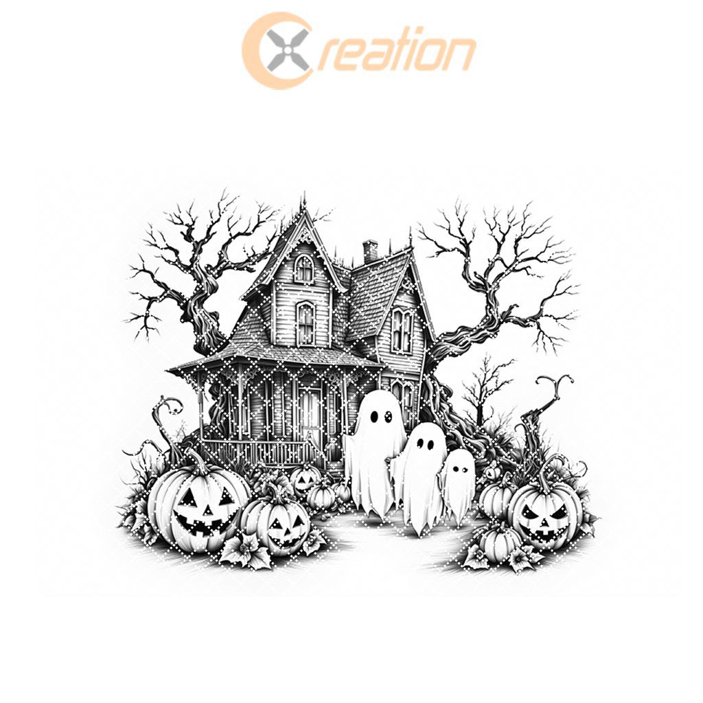 Halloween Charcuterie Board Engraving File, Haunted House Ghost Family Design - Imagen 7
