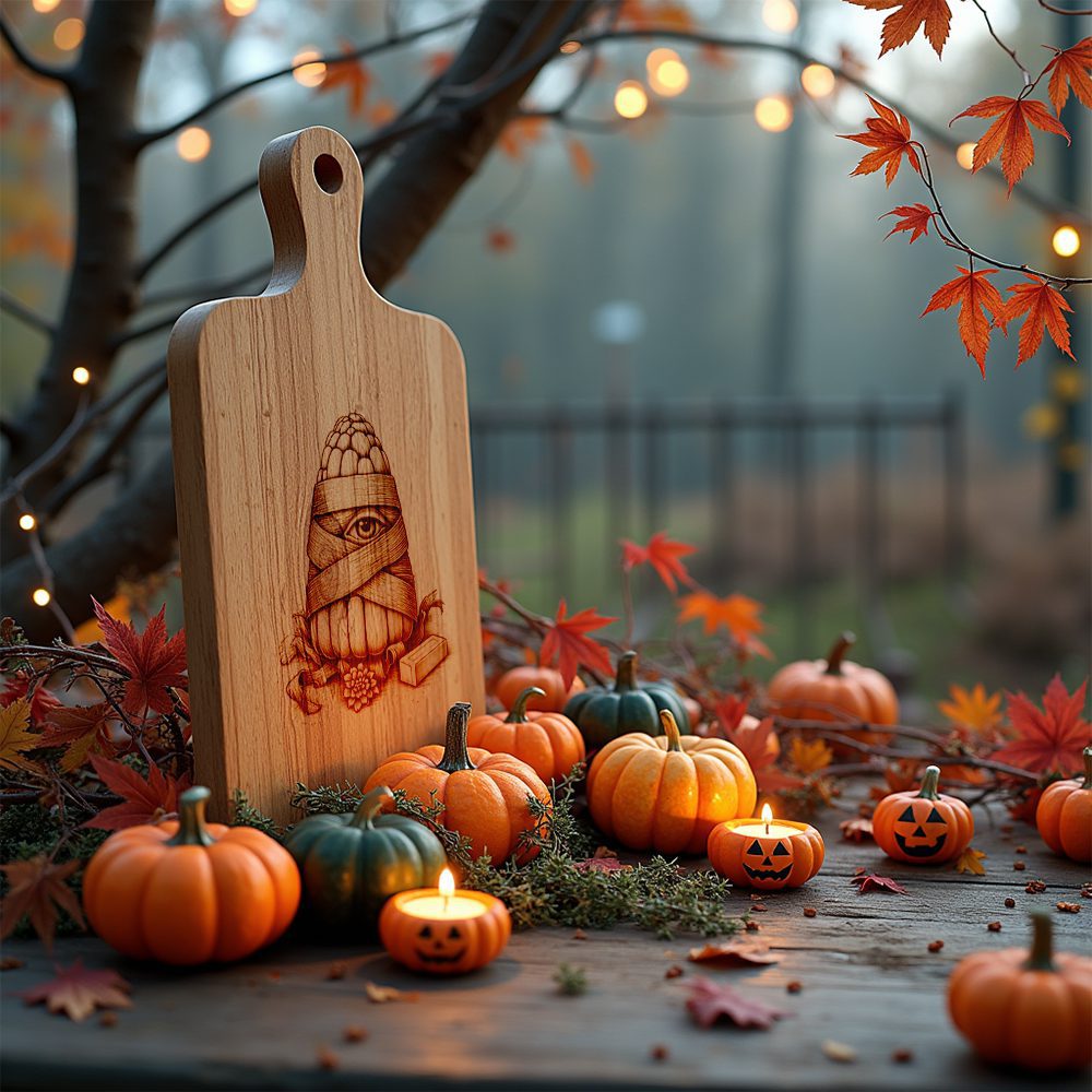 Halloween Charcuterie Board Engraving File, Mummy Candy Corn,