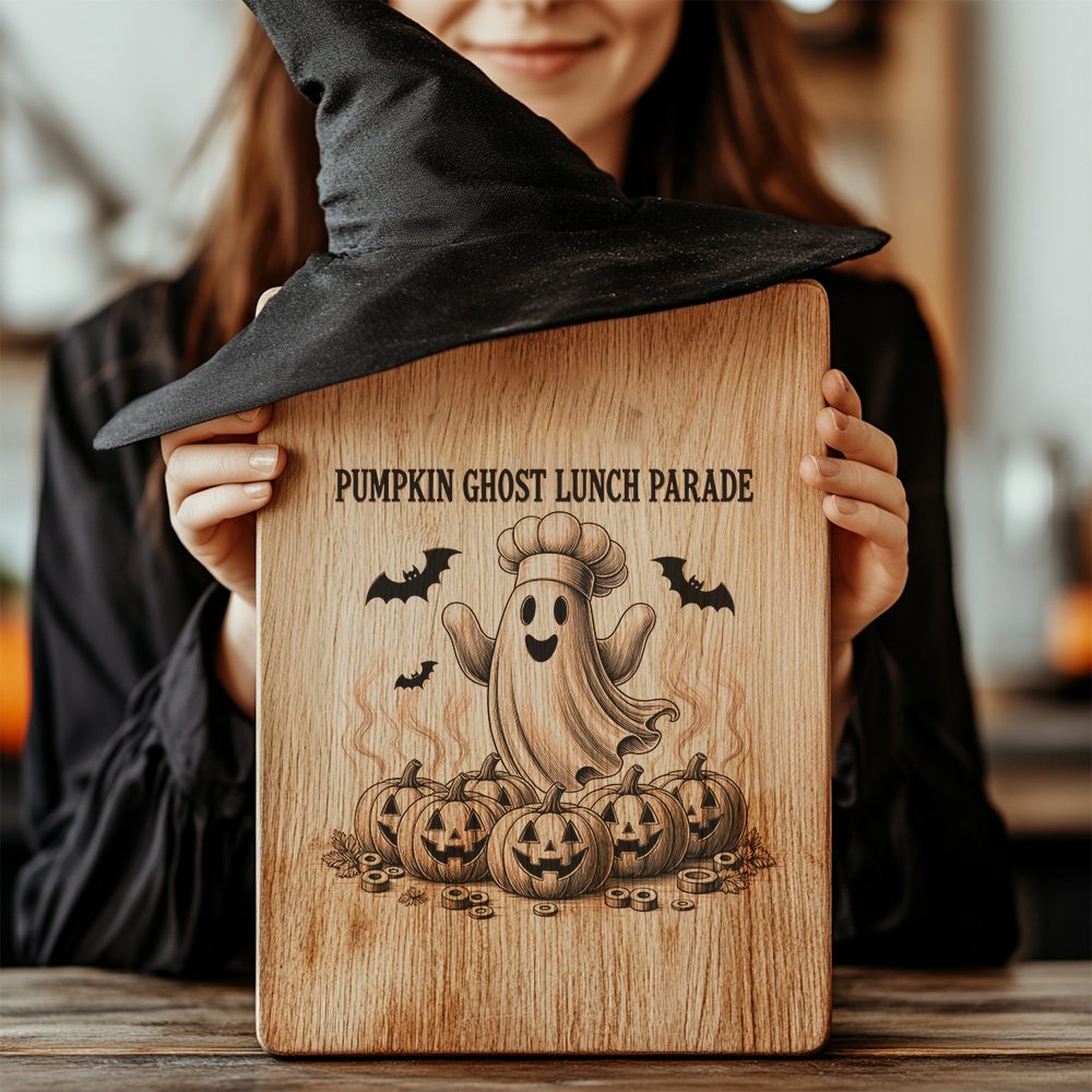 Halloween Charcuterie Board Engraving File, Pumpkin Ghost Parade Design – Image 4